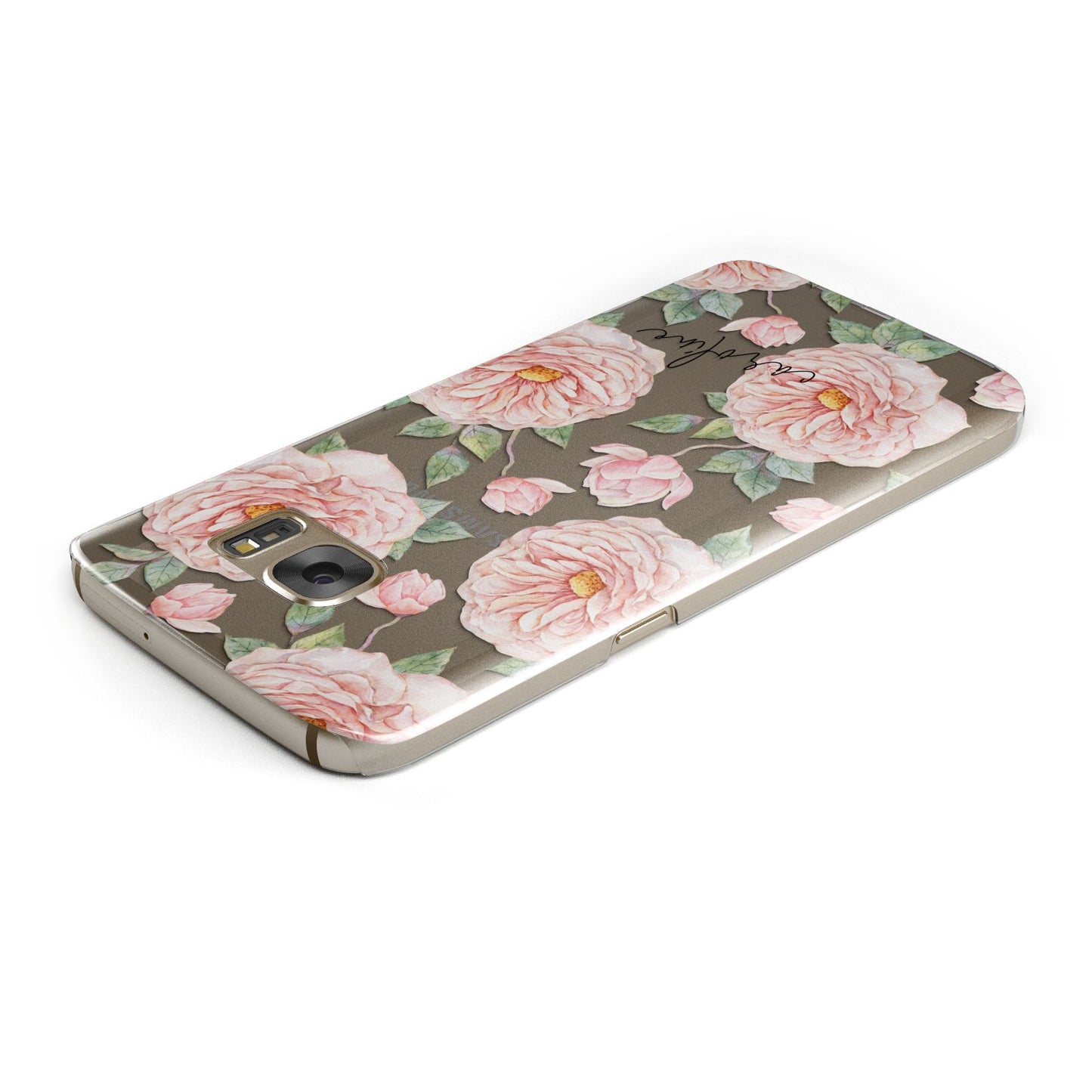 Personalised Peony Samsung Galaxy Case Top Cutout