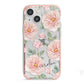 Personalised Peony iPhone 13 Mini TPU Impact Case with Pink Edges