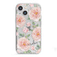 Personalised Peony iPhone 13 Mini TPU Impact Case with White Edges