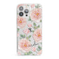 Personalised Peony iPhone 13 Pro Max Clear Bumper Case