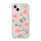 Personalised Peony iPhone 14 Plus Clear Tough Case Starlight