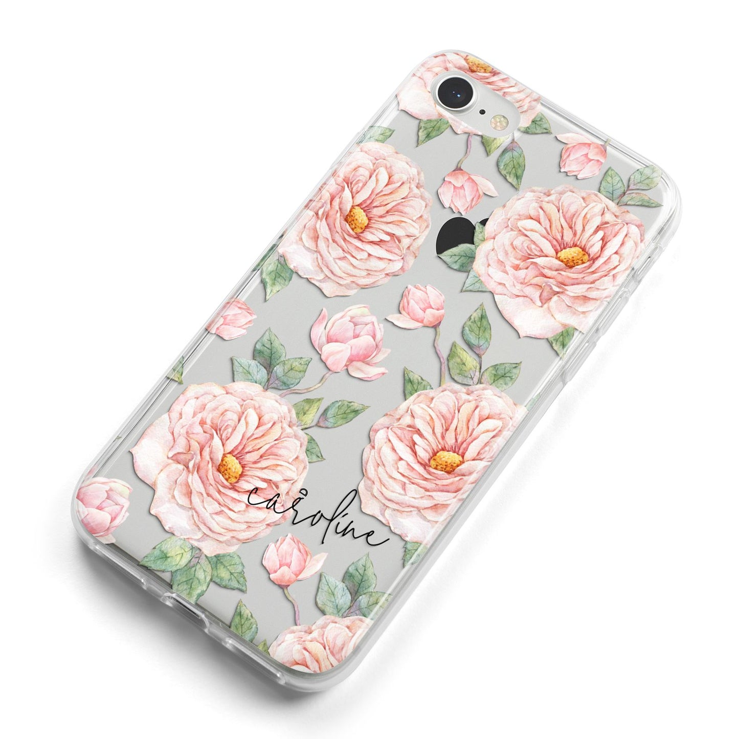 Personalised Peony iPhone 8 Bumper Case on Silver iPhone Alternative Image