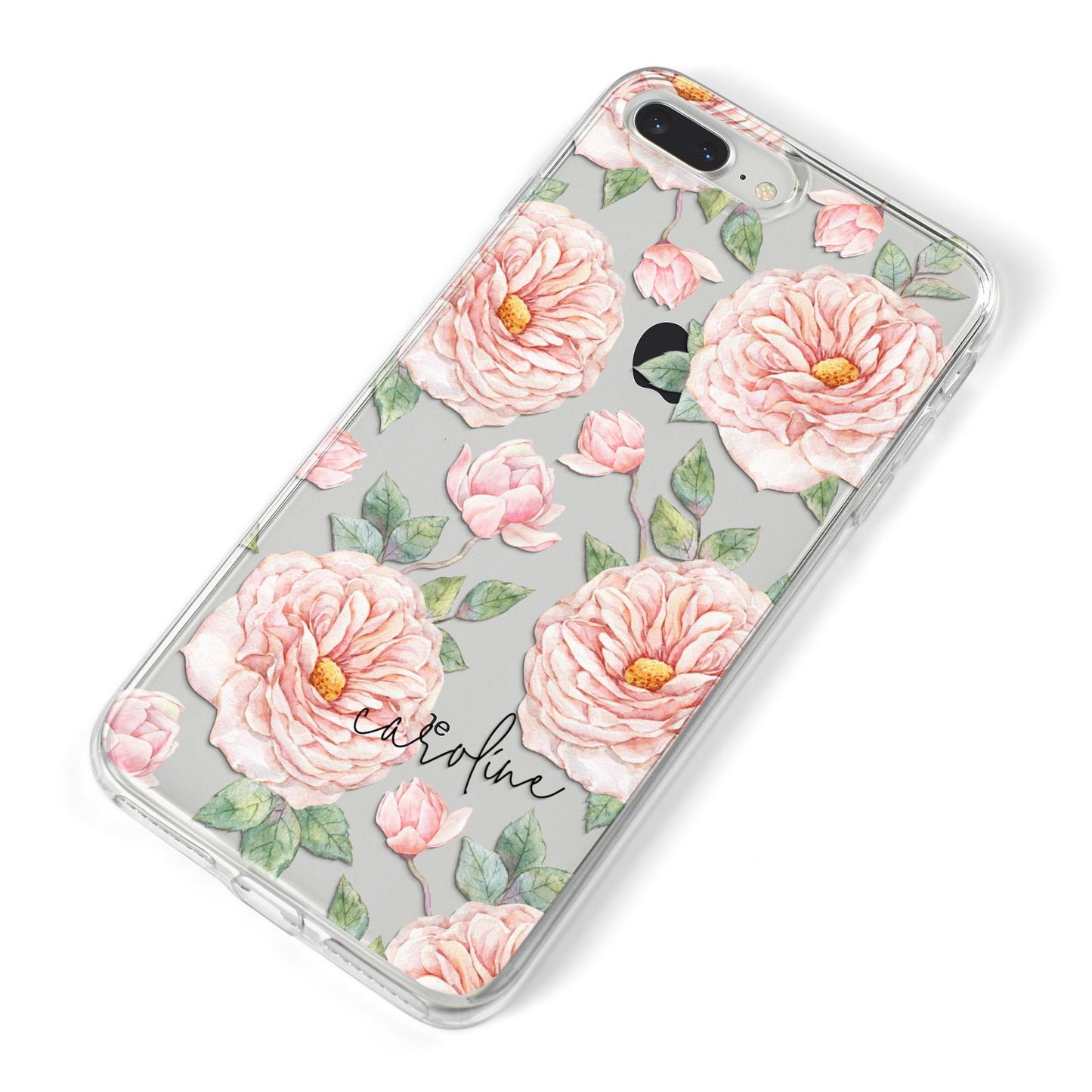 Personalised Peony iPhone 8 Plus Bumper Case on Silver iPhone Alternative Image