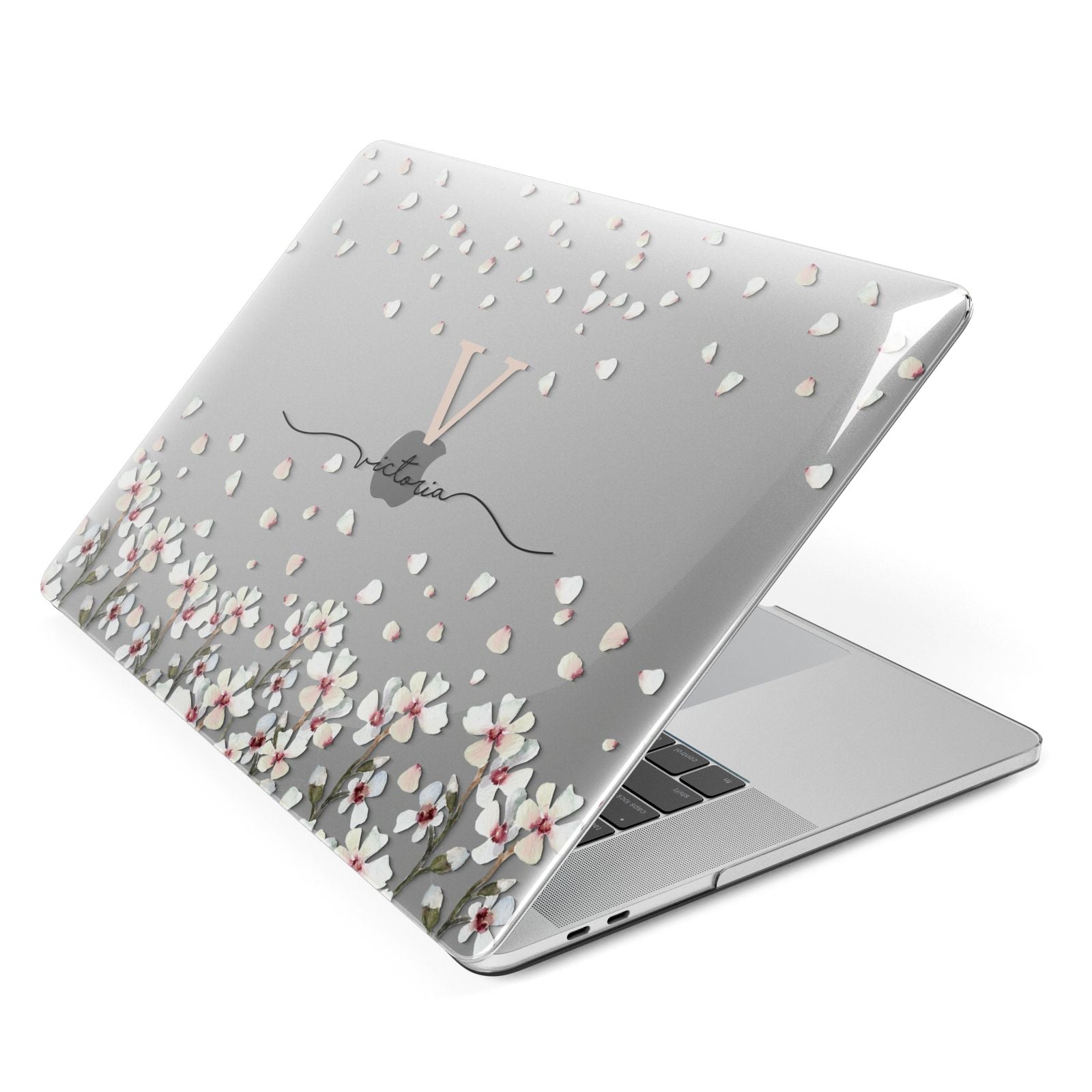 Personalised Petals Apple MacBook Case Side View