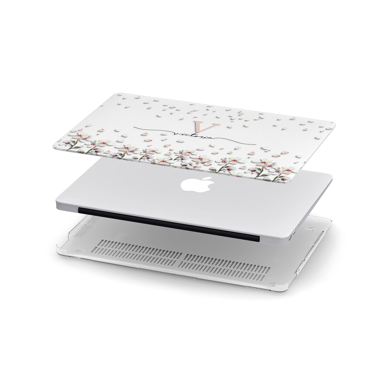 Personalised Petals Apple MacBook Case in Detail