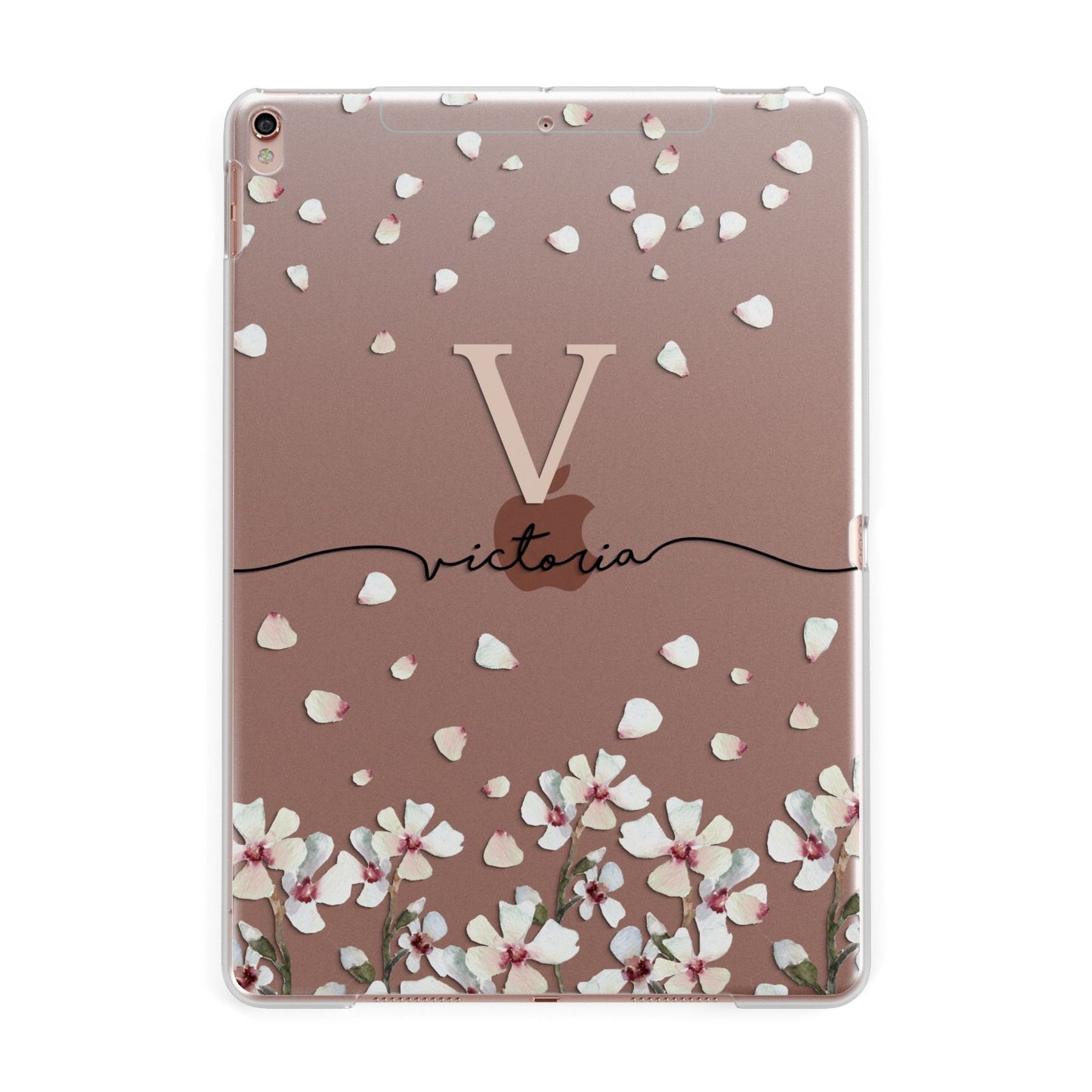 Personalised Petals Apple iPad Rose Gold Case