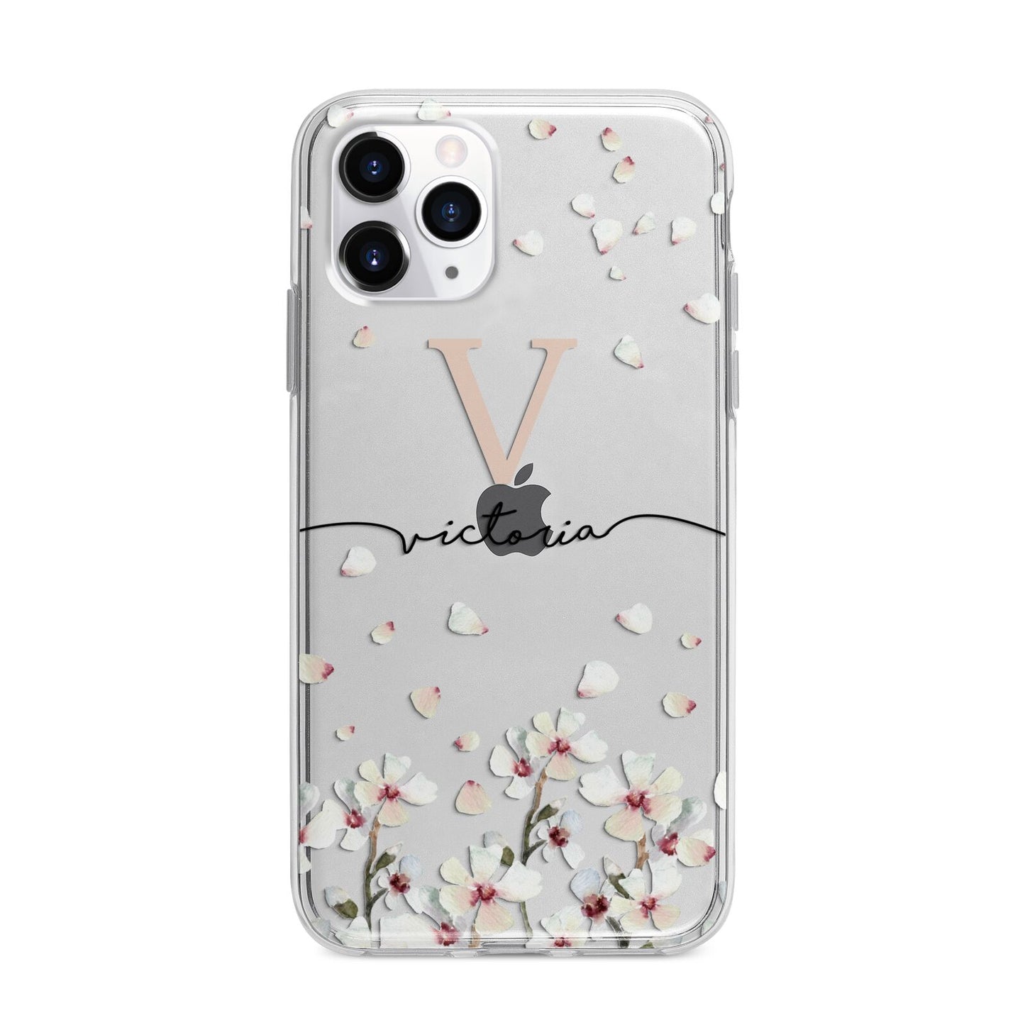 Personalised Petals Apple iPhone 11 Pro Max in Silver with Bumper Case