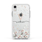 Personalised Petals Apple iPhone XR Impact Case White Edge on Silver Phone