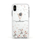 Personalised Petals Apple iPhone Xs Impact Case White Edge on Silver Phone