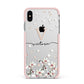 Personalised Petals Apple iPhone Xs Max Impact Case Pink Edge on Silver Phone