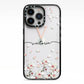 Personalised Petals iPhone 13 Pro Black Impact Case on Silver phone