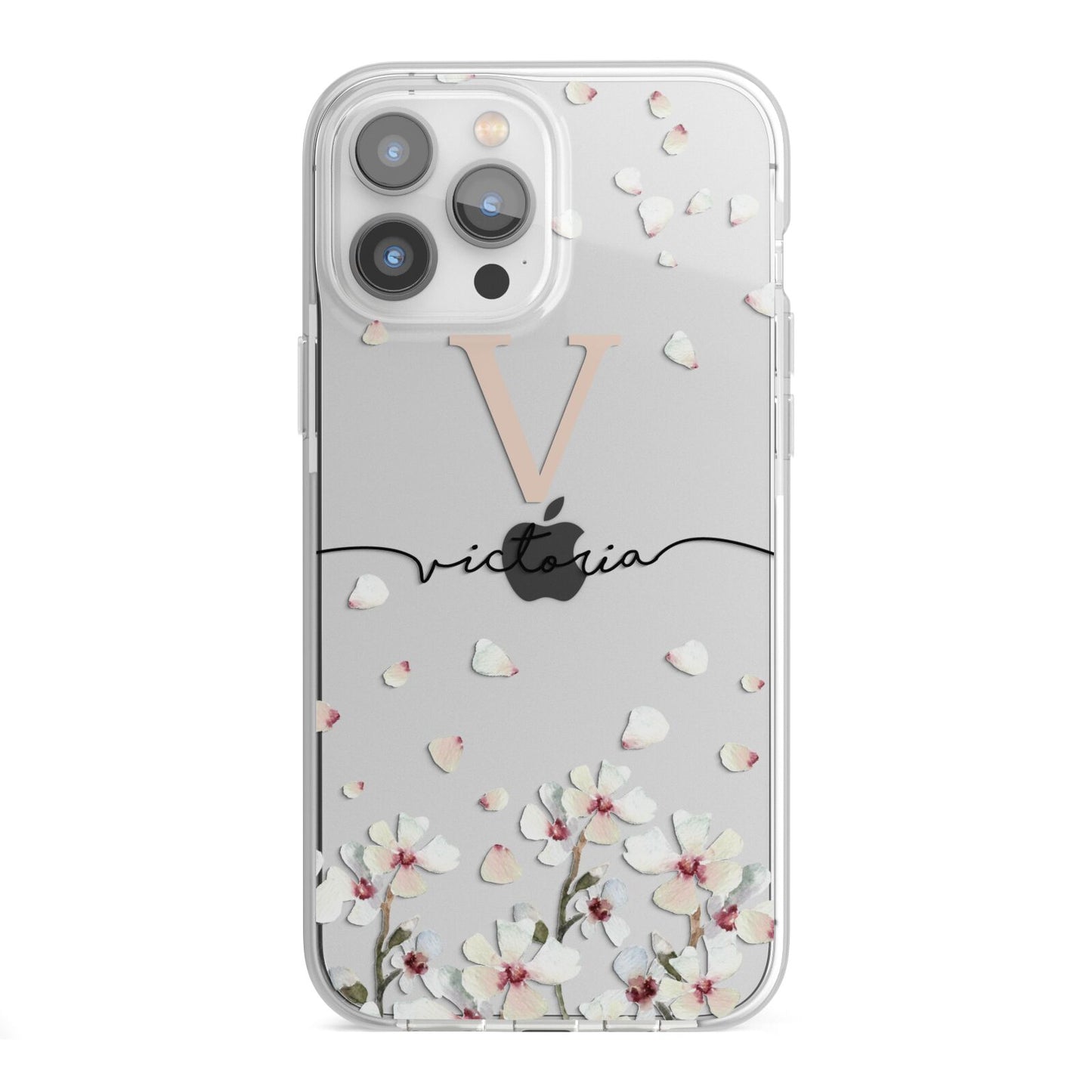 Personalised Petals iPhone 13 Pro Max TPU Impact Case with White Edges