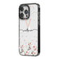 Personalised Petals iPhone 14 Pro Max Black Impact Case Side Angle on Silver phone