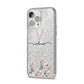 Personalised Petals iPhone 14 Pro Max Glitter Tough Case Silver Angled Image