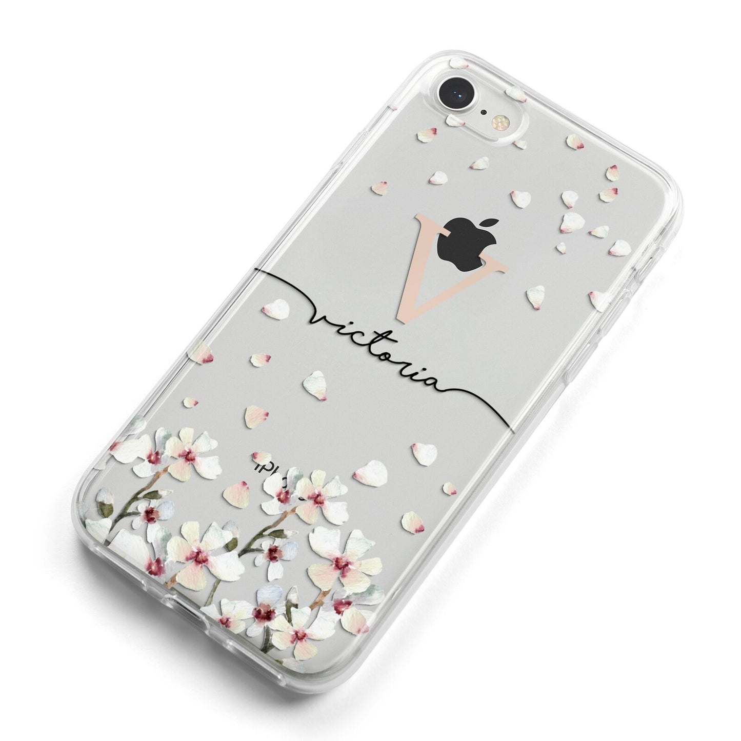 Personalised Petals iPhone 8 Bumper Case on Silver iPhone Alternative Image