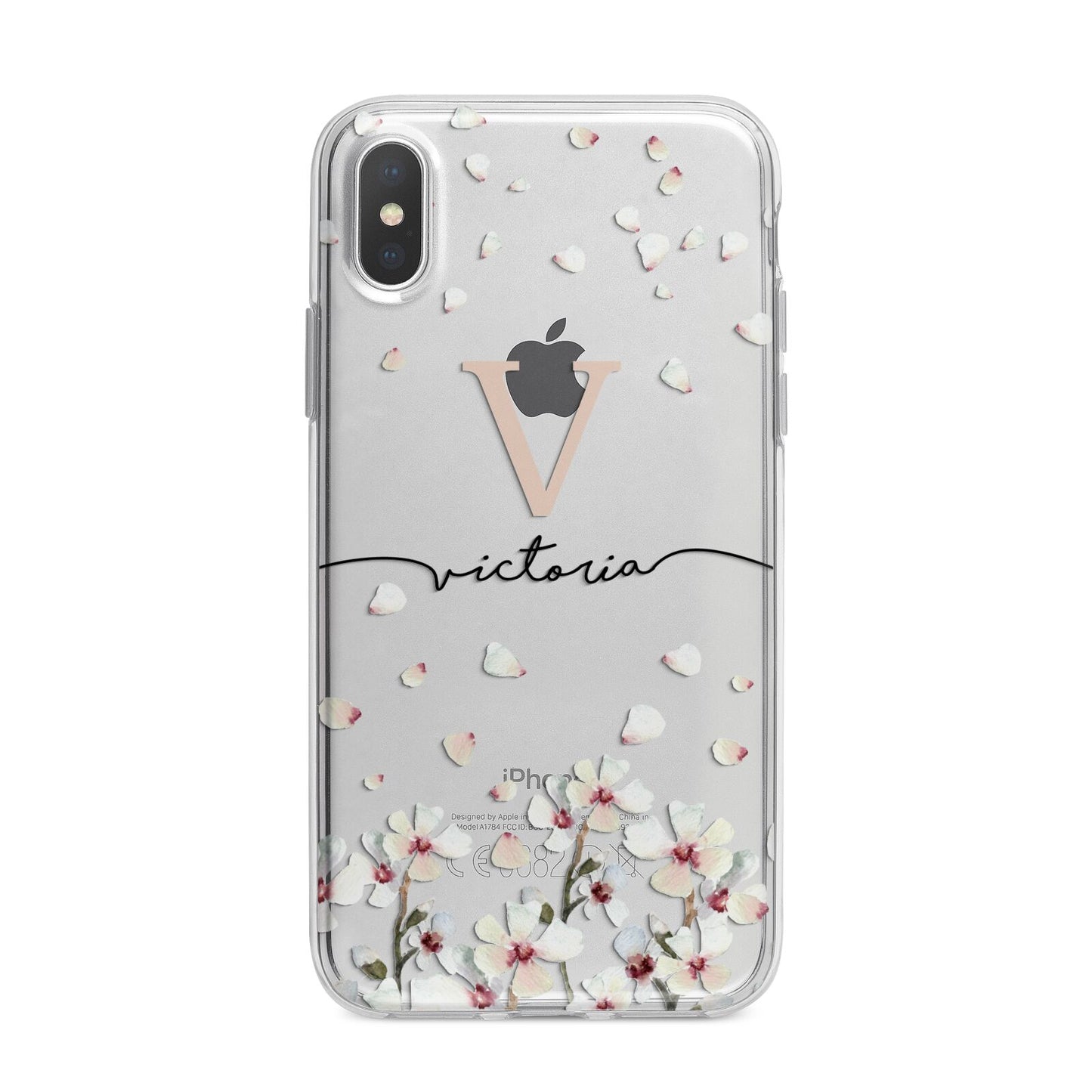 Personalised Petals iPhone X Bumper Case on Silver iPhone Alternative Image 1