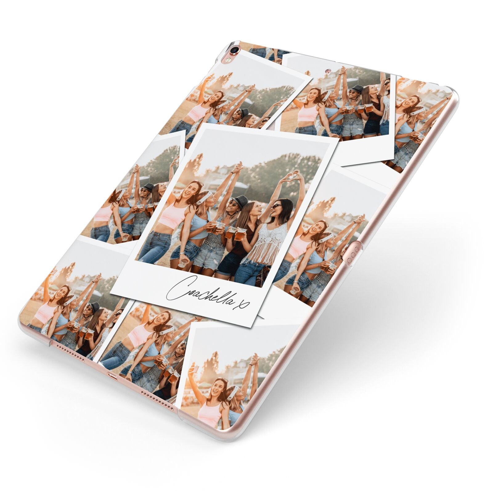 Personalised Photo Apple iPad Case on Rose Gold iPad Side View