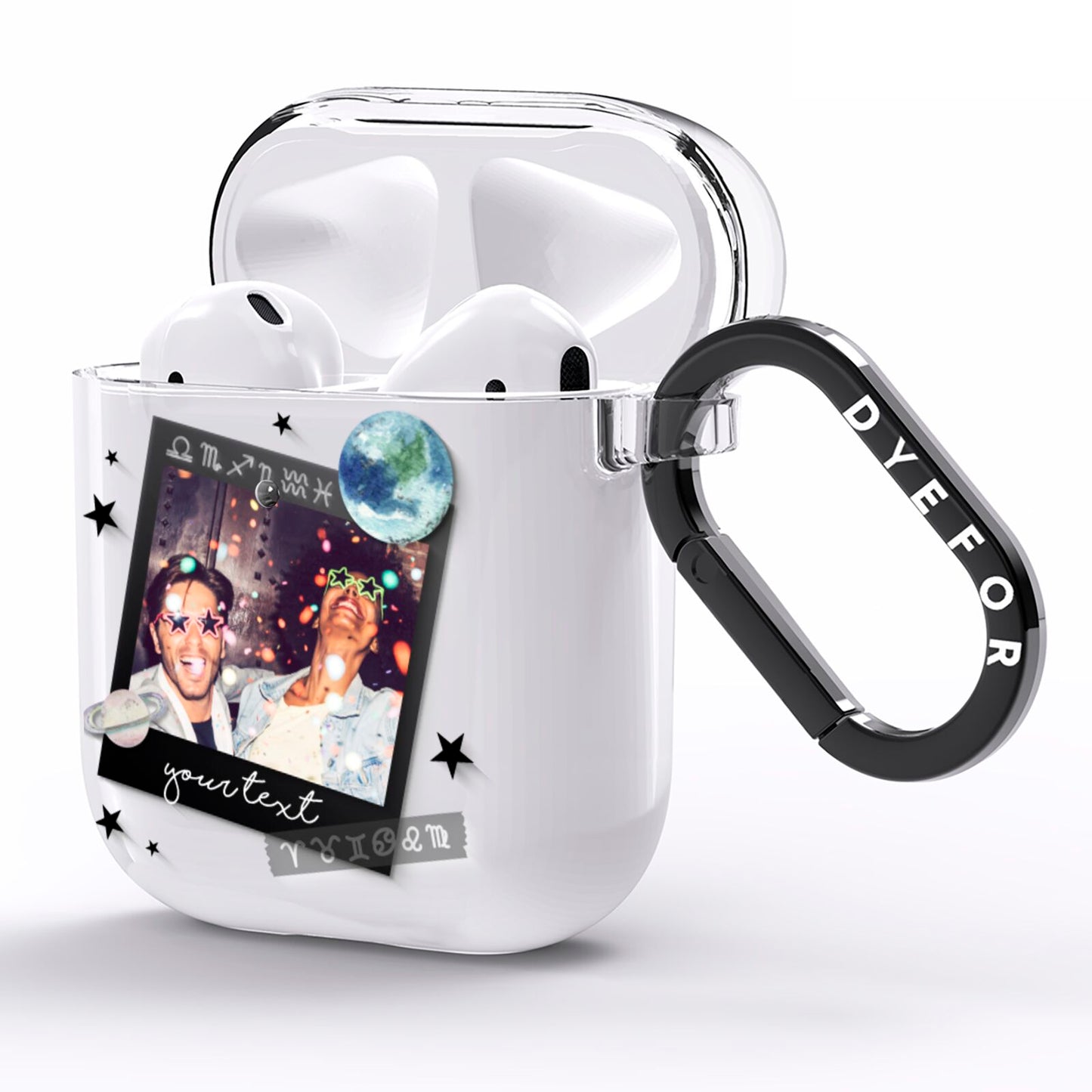 Personalised Photo Celestial AirPods Clear Case Side Image