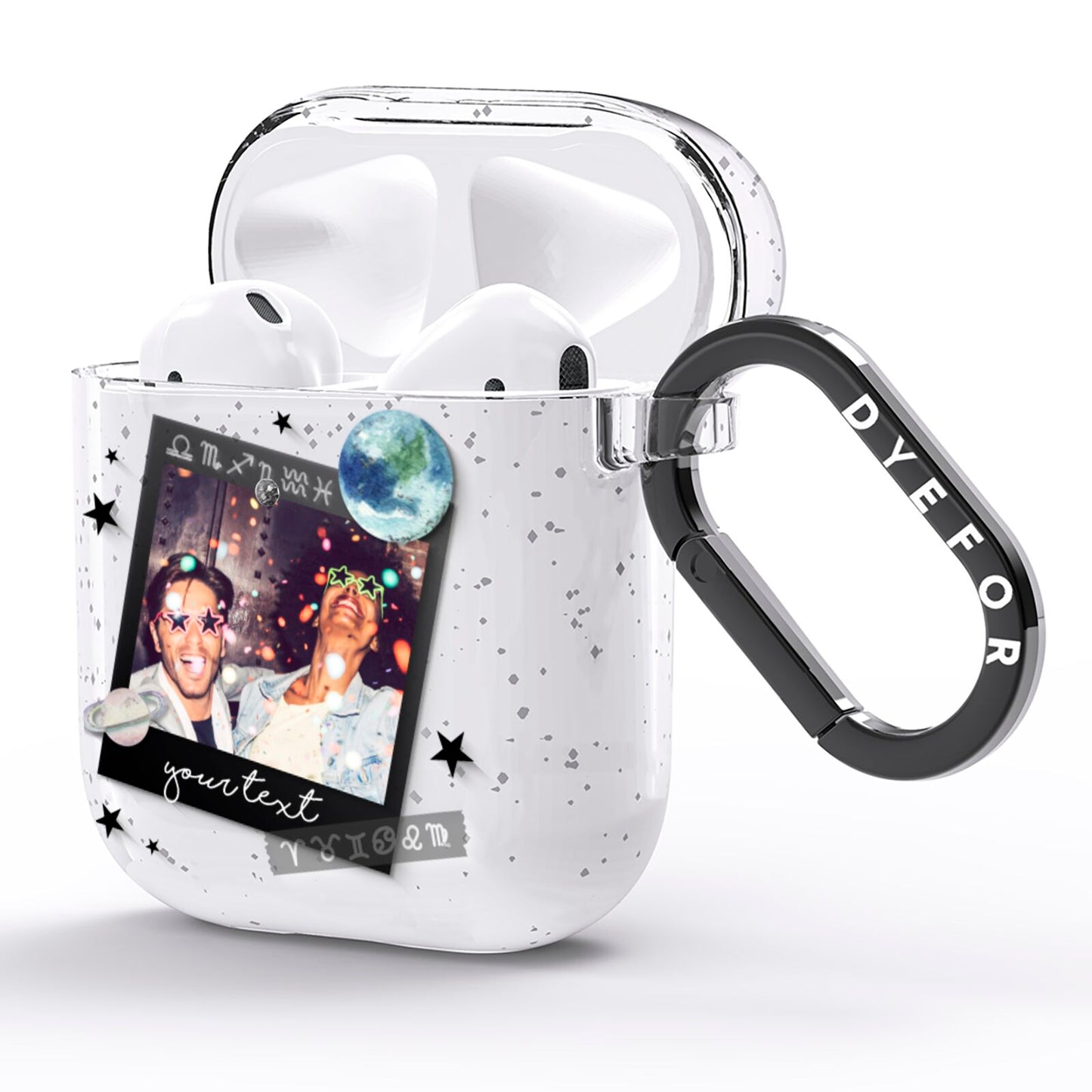 Personalised Photo Celestial AirPods Glitter Case Side Image