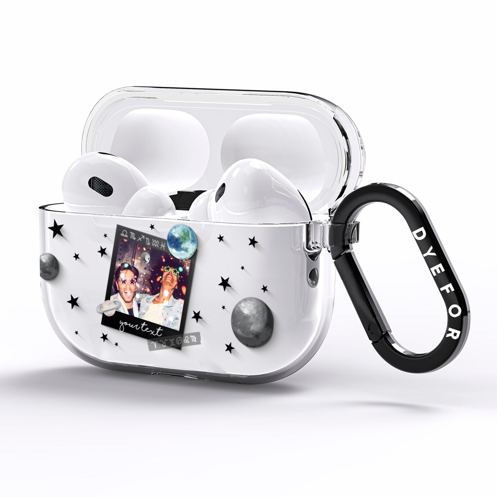 Personalised Photo Celestial AirPods Pro Clear Case Side Image