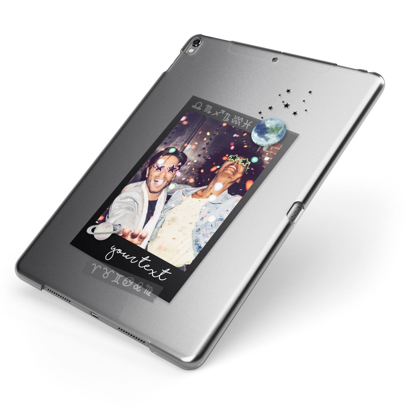 Personalised Photo Celestial Apple iPad Case on Grey iPad Side View