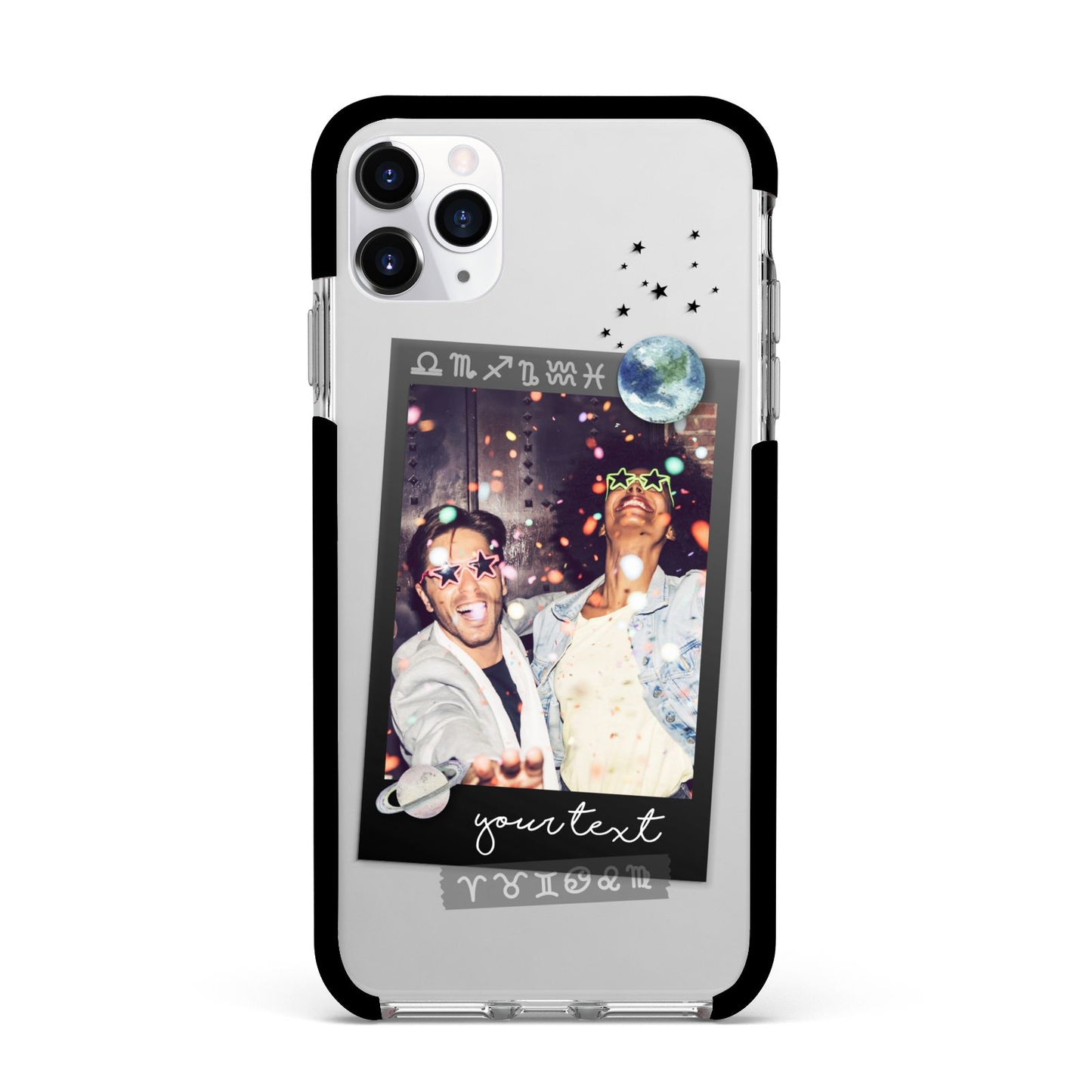 Personalised Photo Celestial Apple iPhone 11 Pro Max in Silver with Black Impact Case
