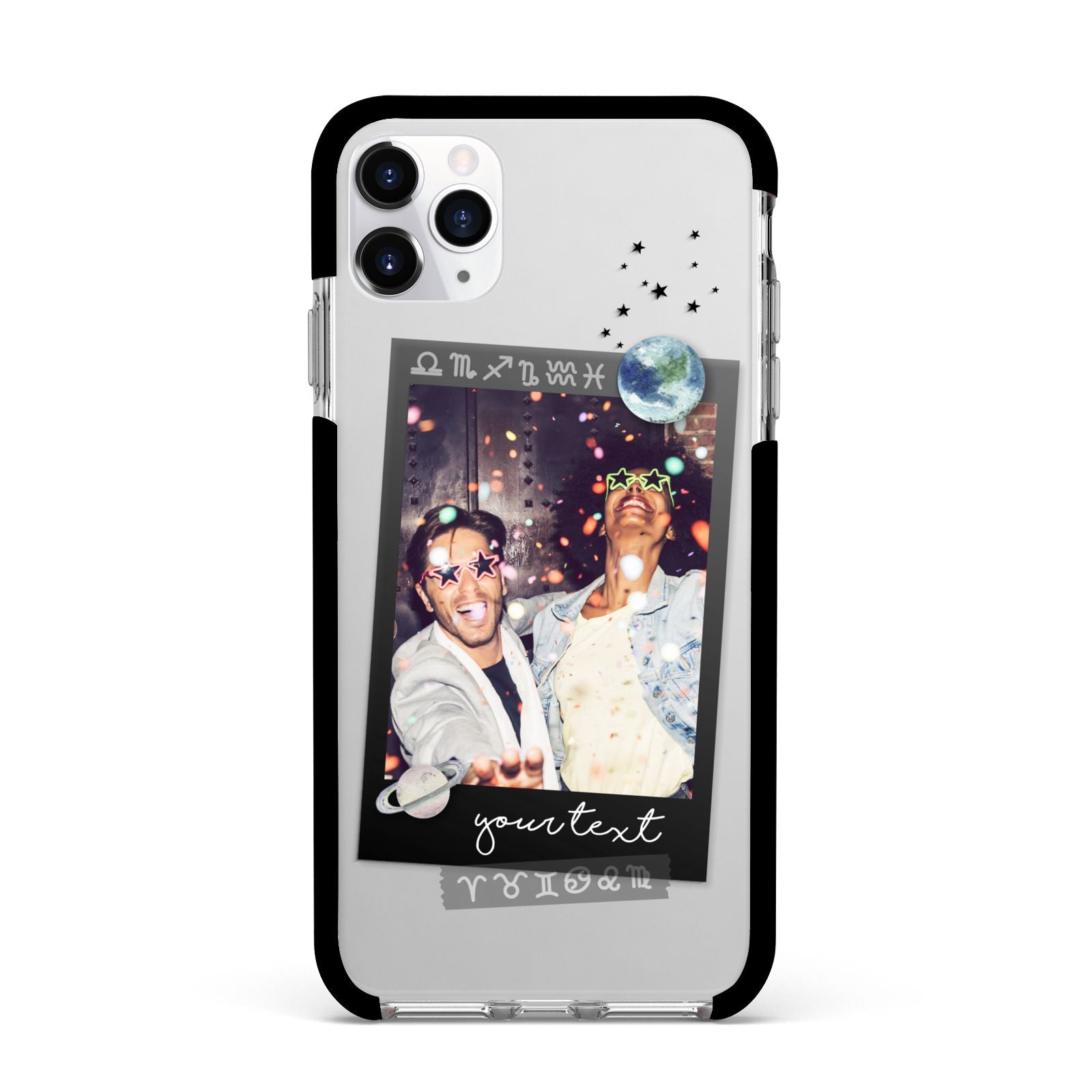 Personalised Photo Celestial Apple iPhone 11 Pro Max in Silver with Black Impact Case