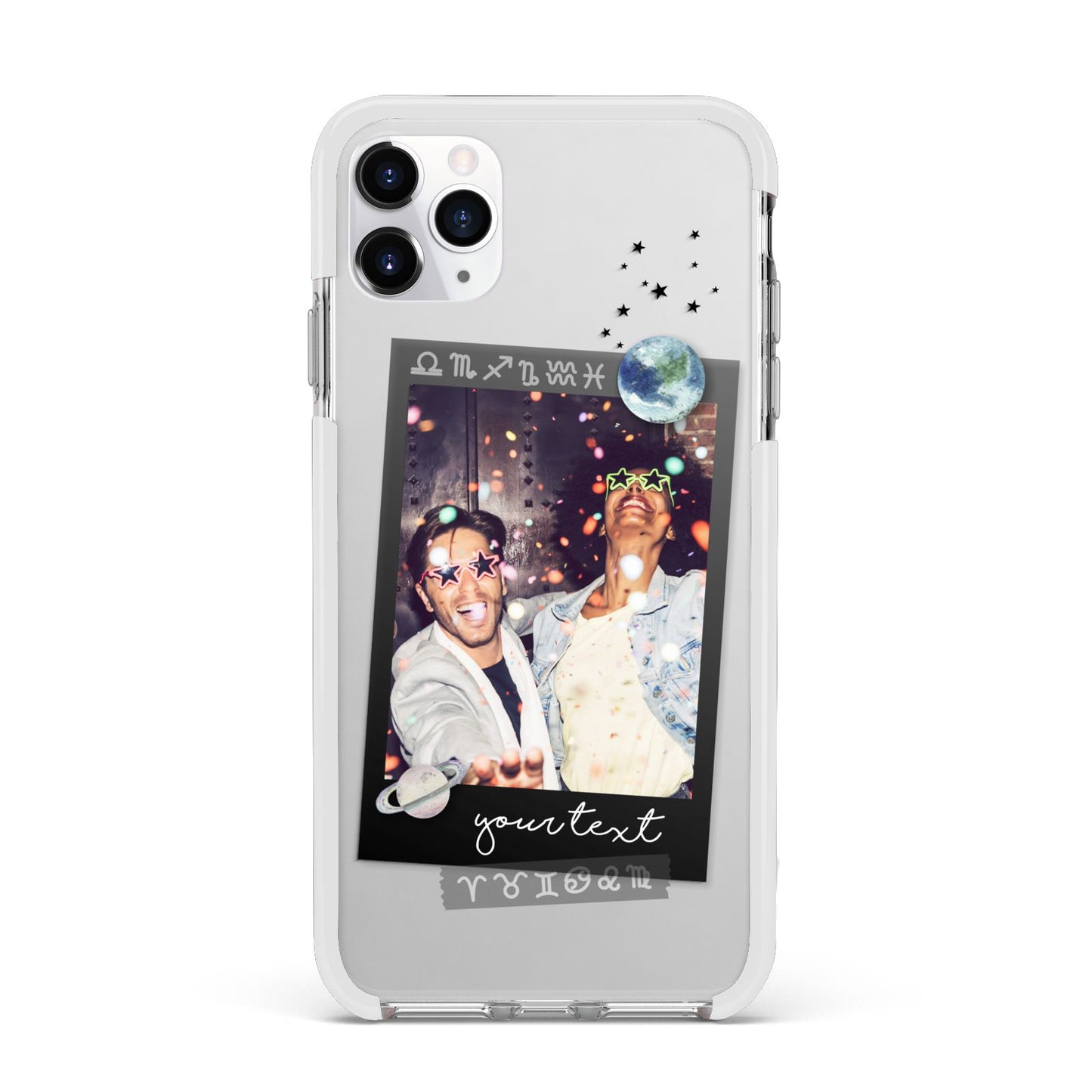 Personalised Photo Celestial Apple iPhone 11 Pro Max in Silver with White Impact Case
