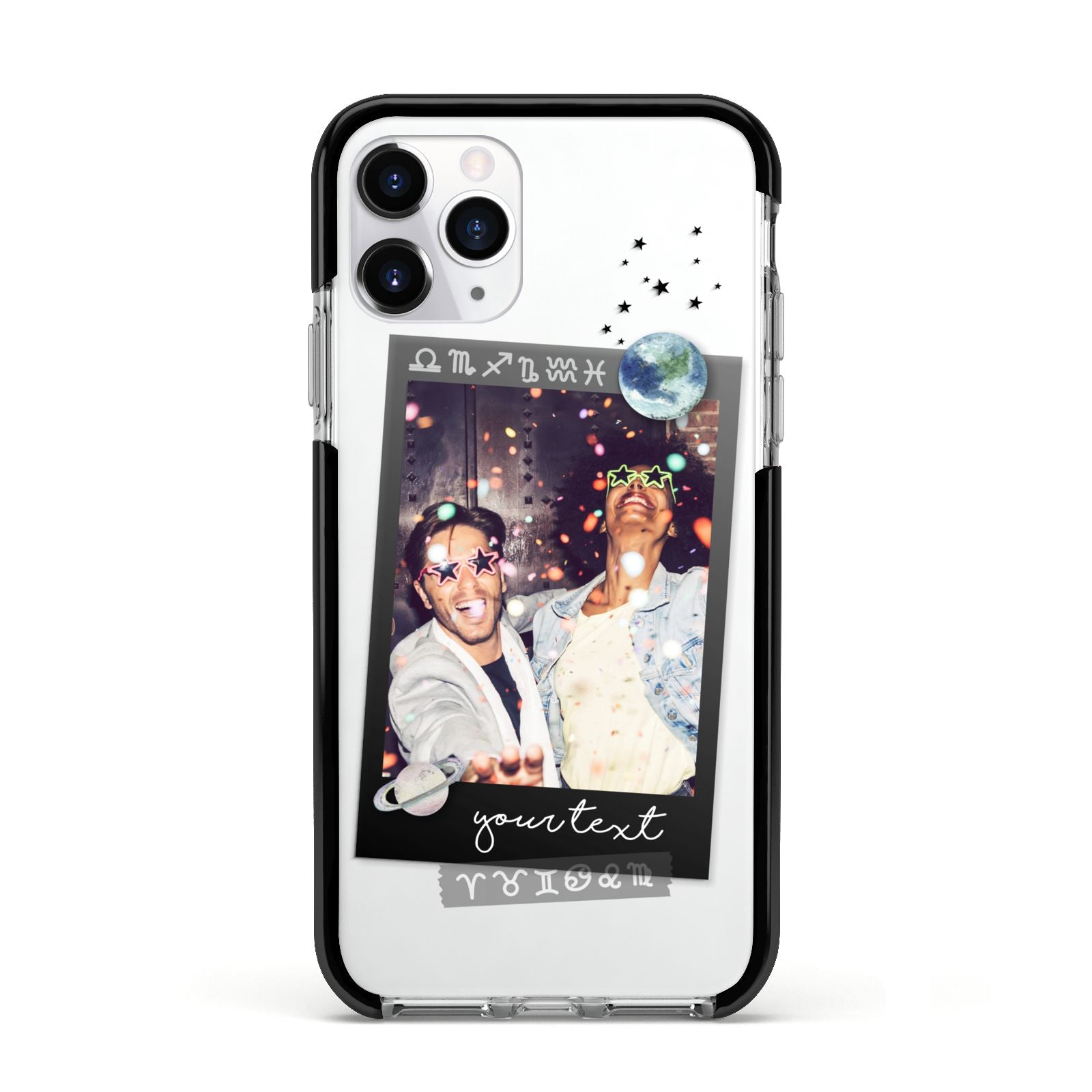 Personalised Photo Celestial Apple iPhone 11 Pro in Silver with Black Impact Case