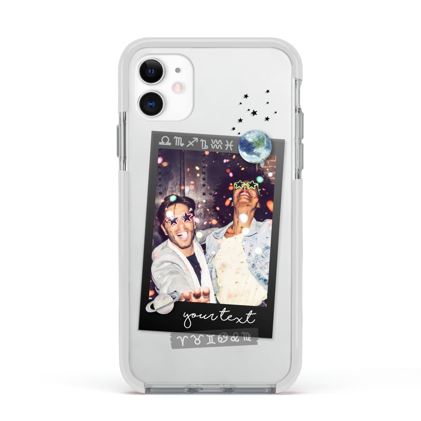 Personalised Photo Celestial Apple iPhone 11 in White with White Impact Case