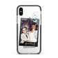 Personalised Photo Celestial Apple iPhone Xs Impact Case Black Edge on Silver Phone