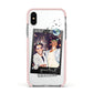 Personalised Photo Celestial Apple iPhone Xs Impact Case Pink Edge on Silver Phone
