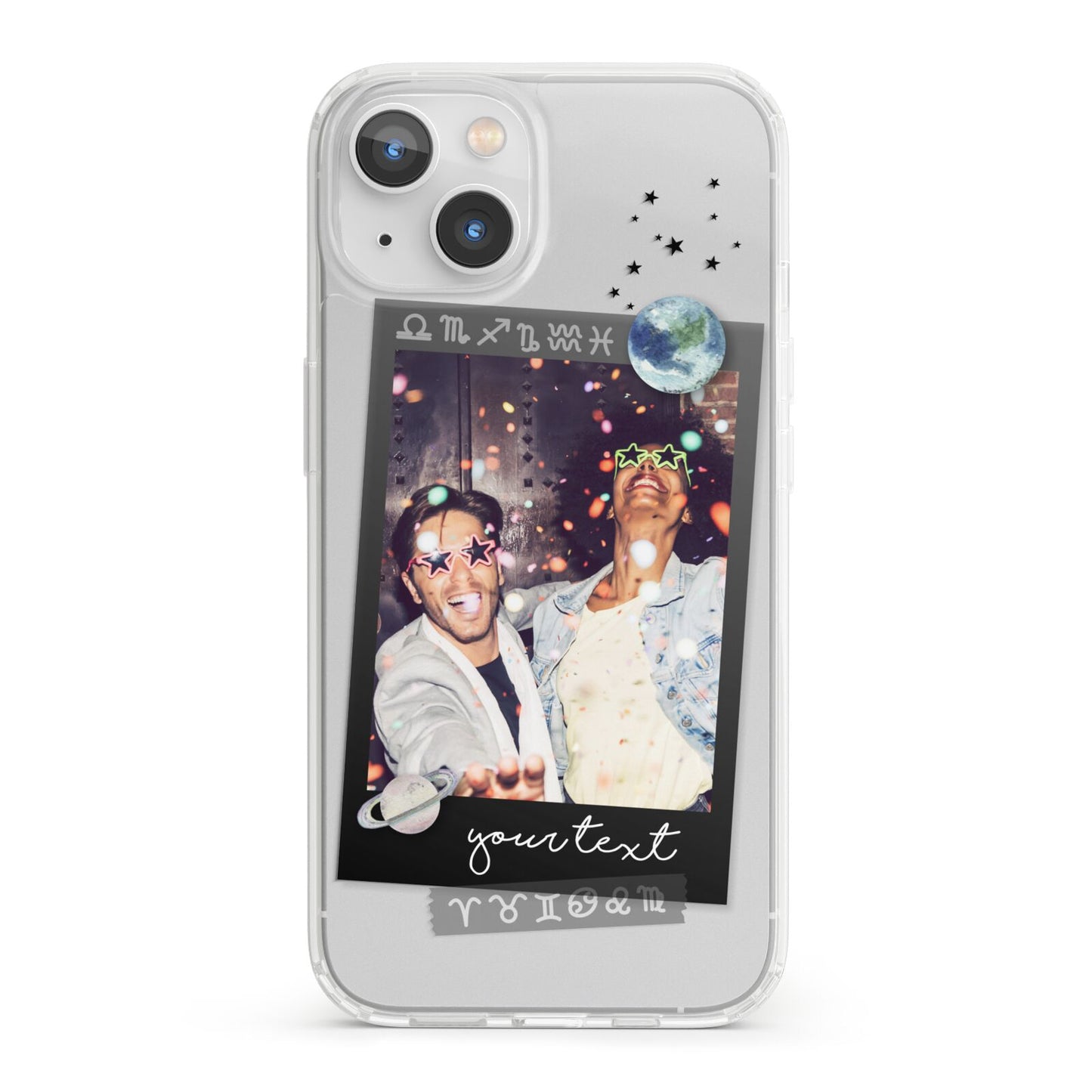 Personalised Photo Celestial iPhone 13 Clear Bumper Case