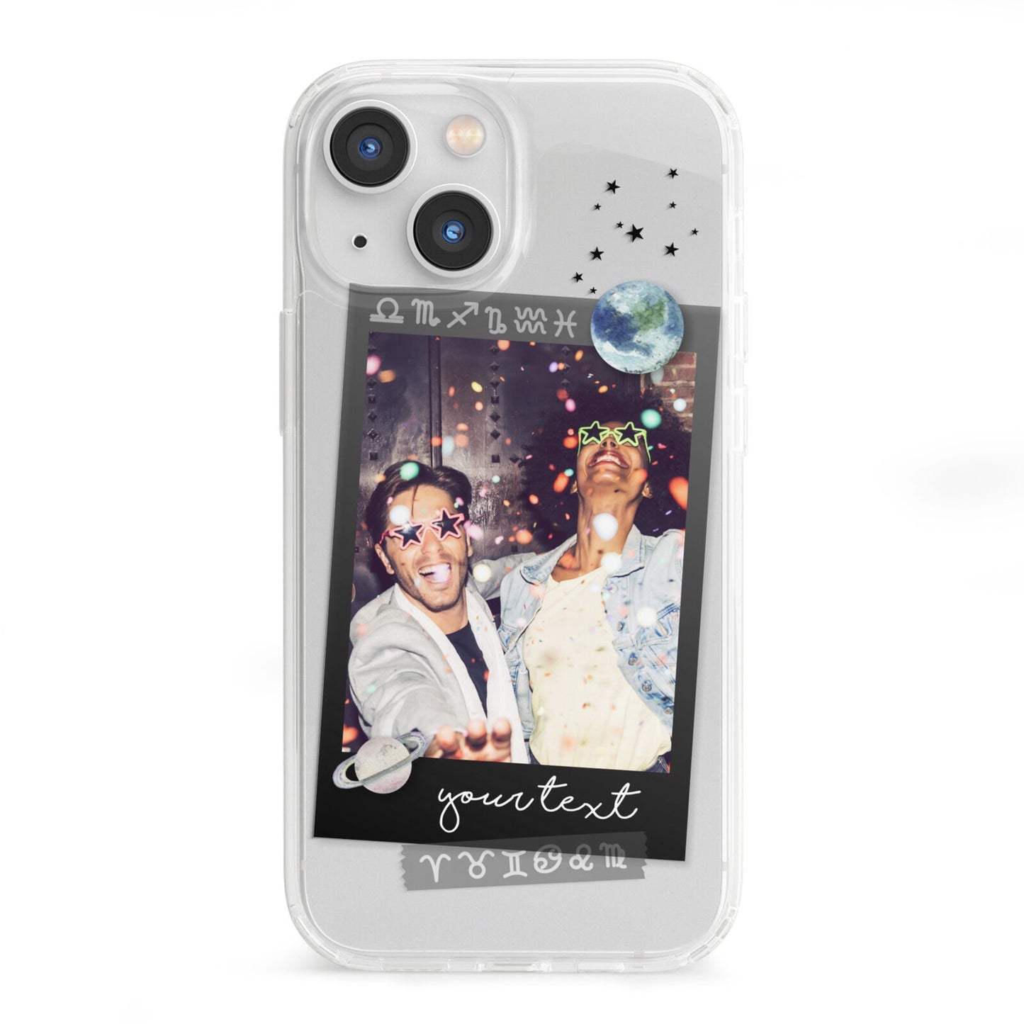 Personalised Photo Celestial iPhone 13 Mini Clear Bumper Case