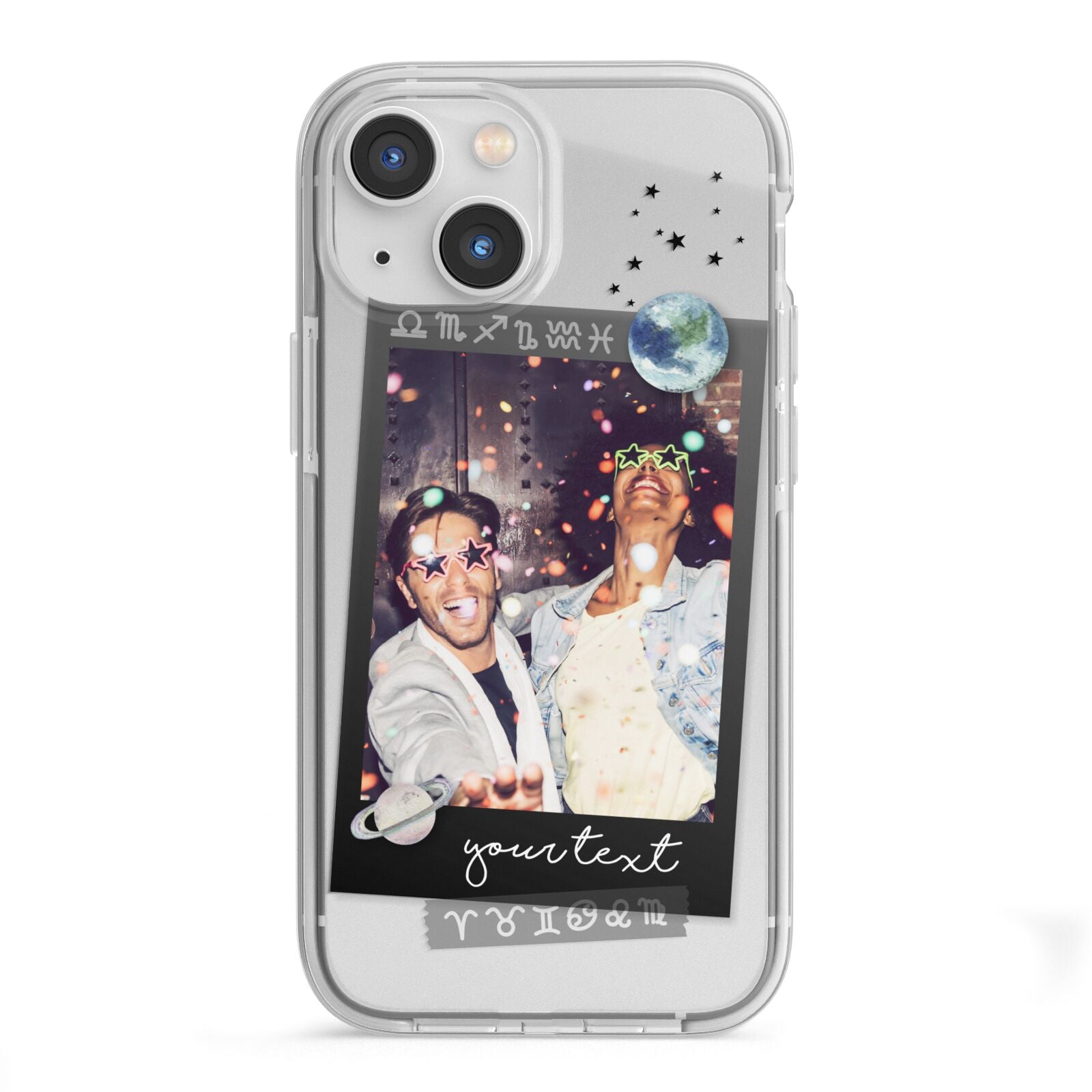 Personalised Photo Celestial iPhone 13 Mini TPU Impact Case with White Edges