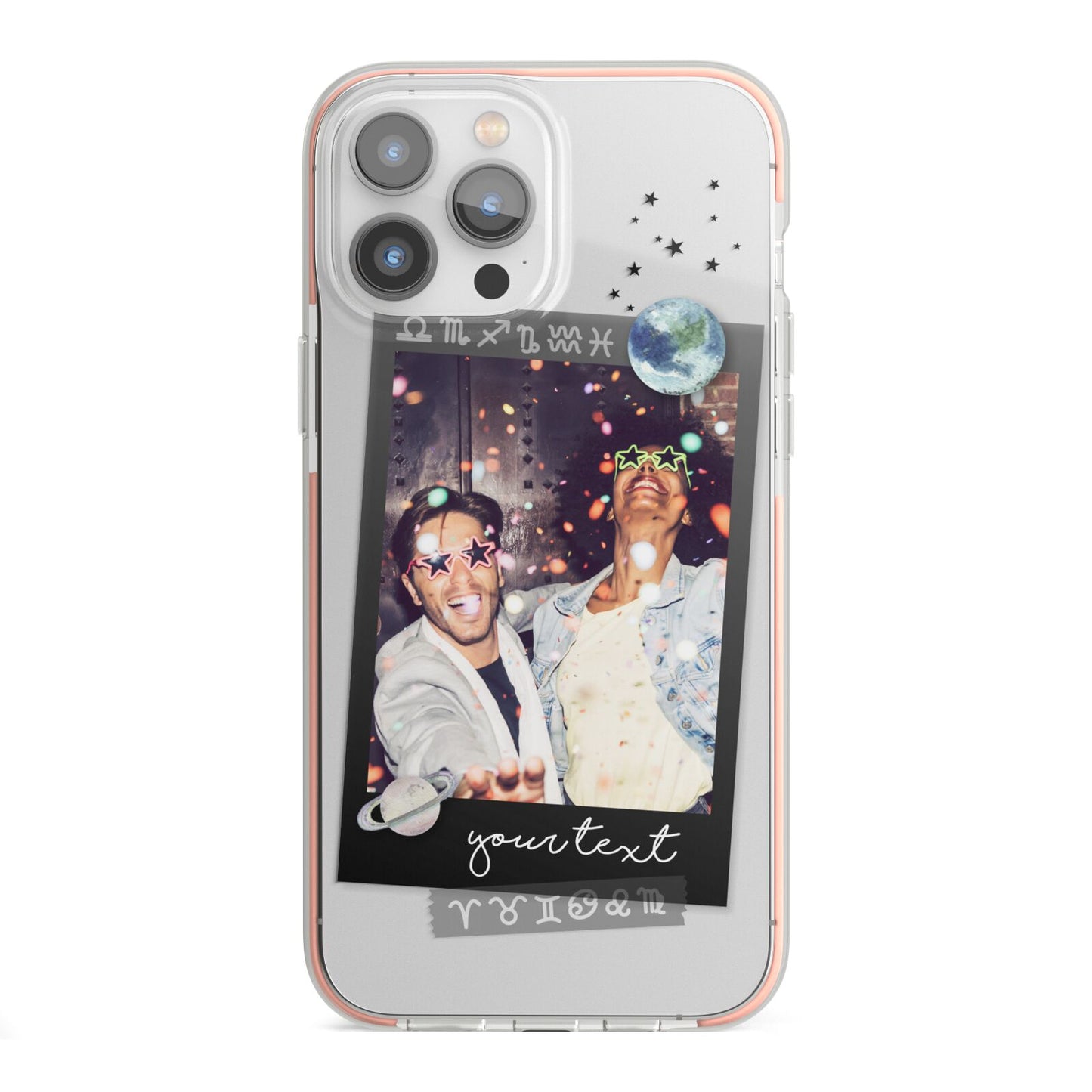 Personalised Photo Celestial iPhone 13 Pro Max TPU Impact Case with Pink Edges