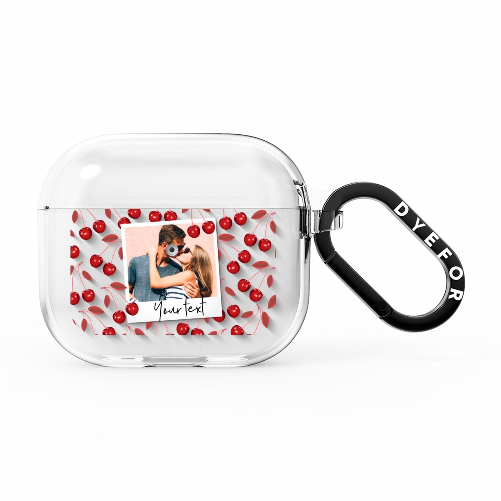 Personalised Photo Cherry AirPods Clear Case 3rd Gen