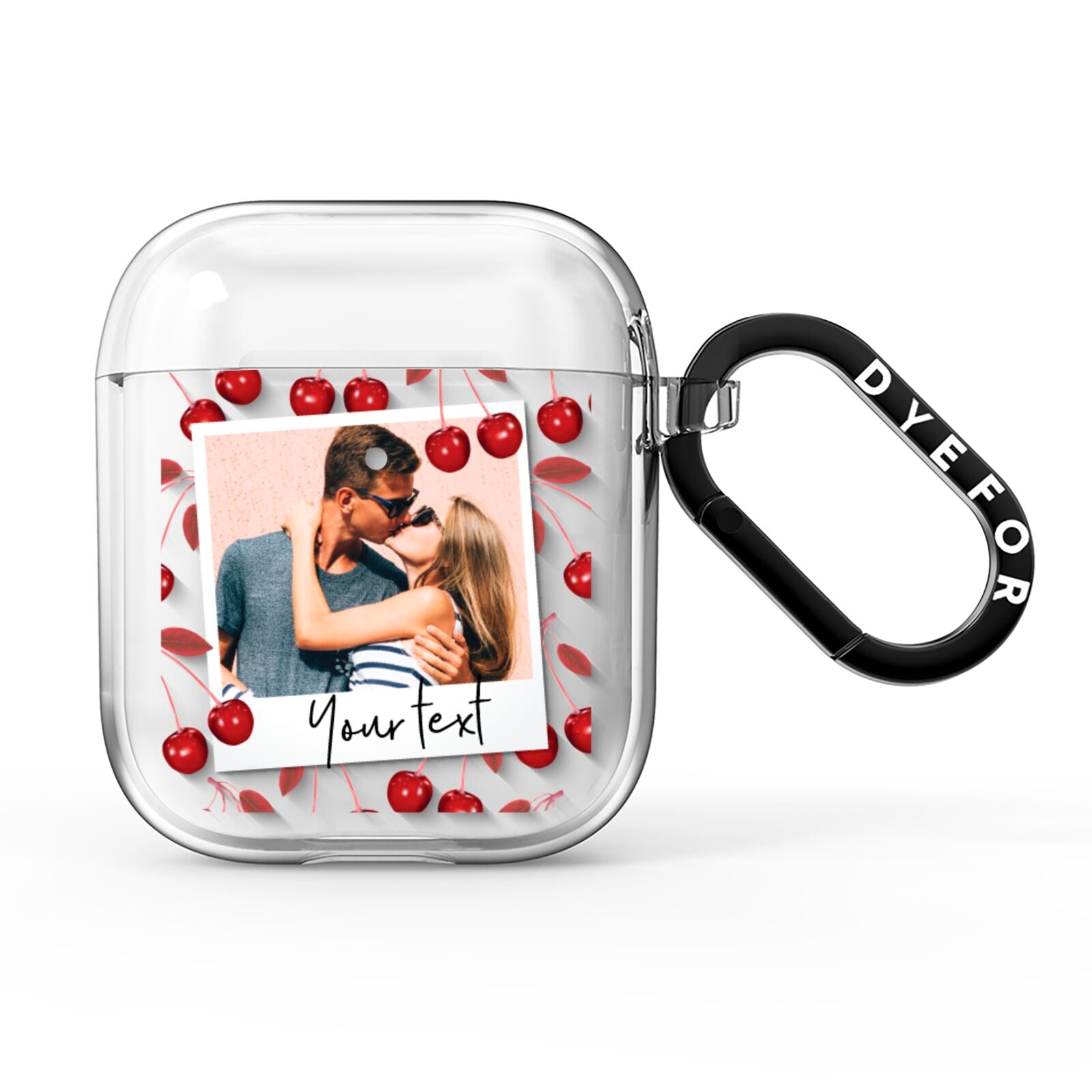 Personalised Photo Cherry AirPods Clear Case