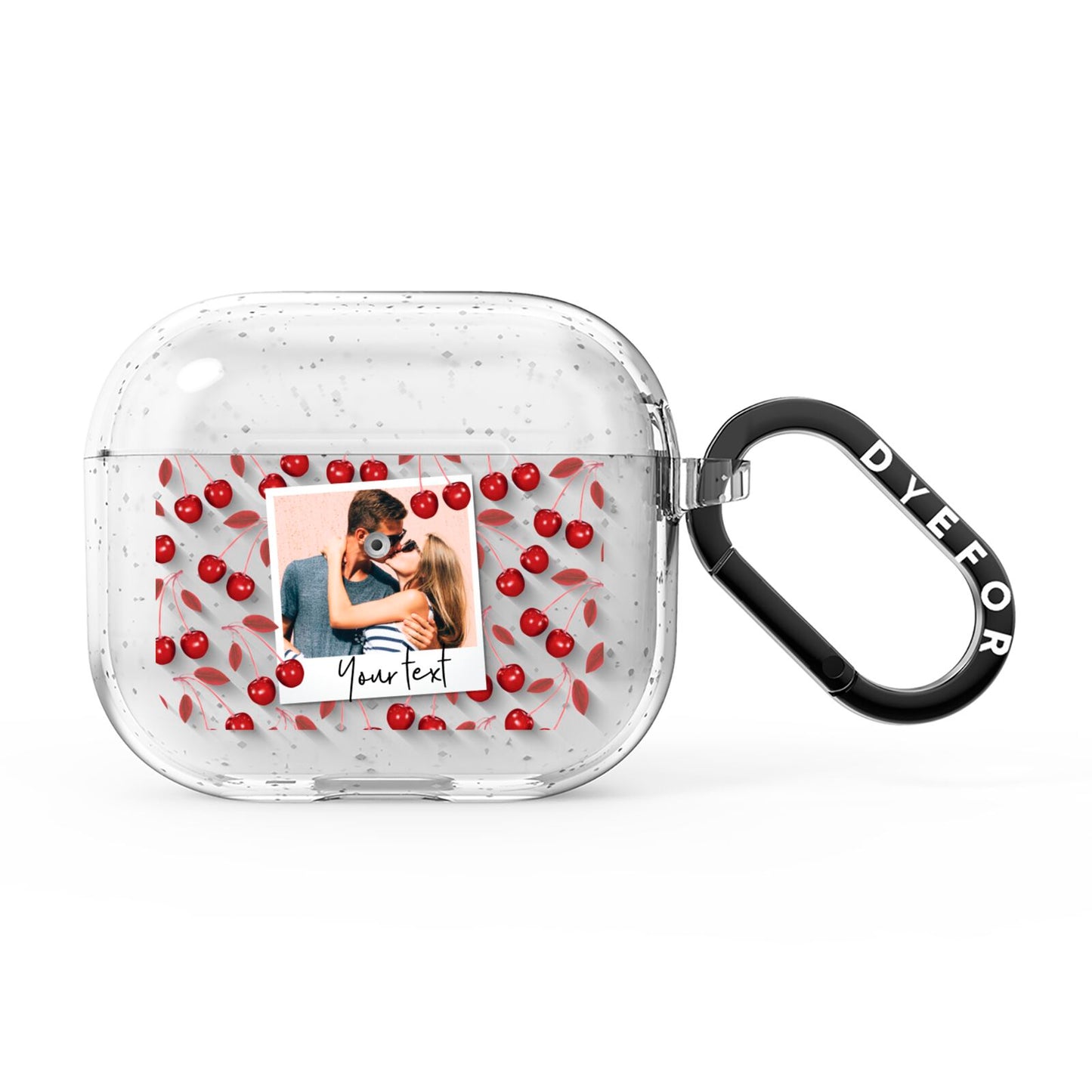 Personalised Photo Cherry AirPods Glitter Case 3rd Gen