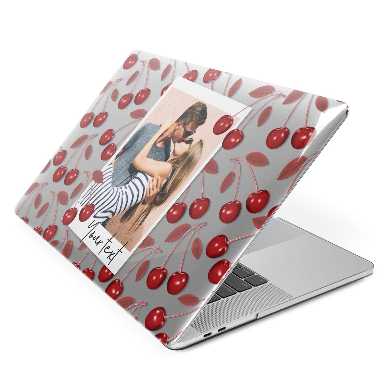 Personalised Photo Cherry Apple MacBook Case Side View