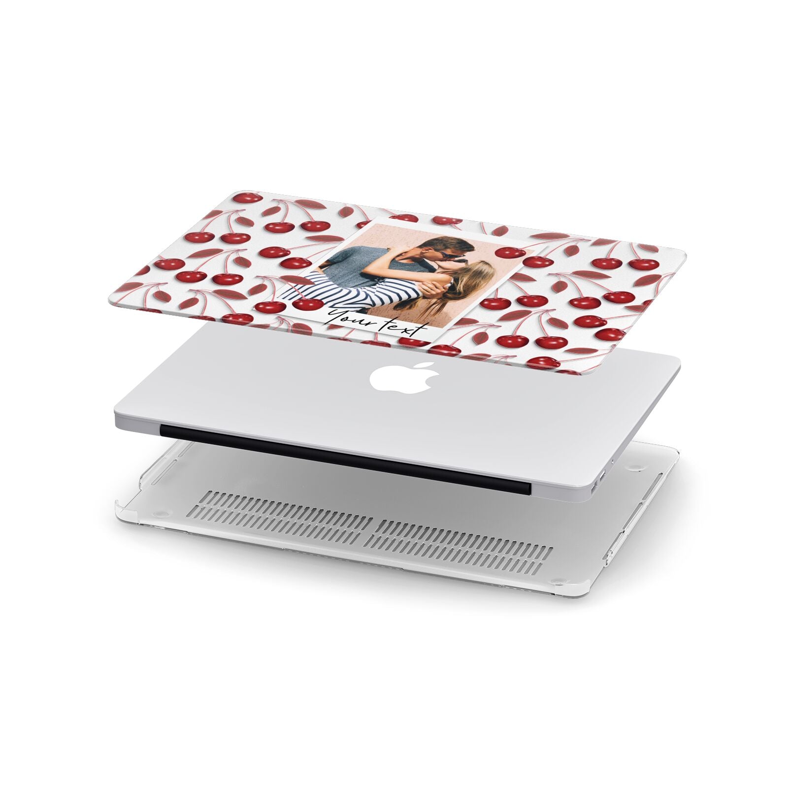 Personalised Photo Cherry Apple MacBook Case in Detail