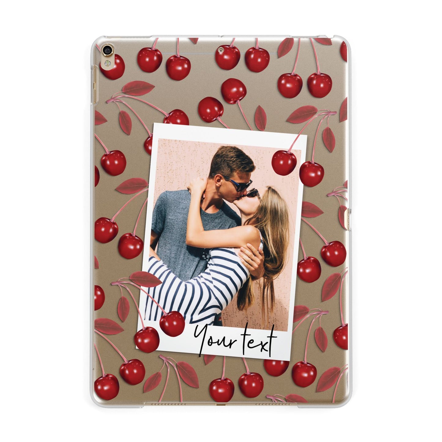 Personalised Photo Cherry Apple iPad Gold Case