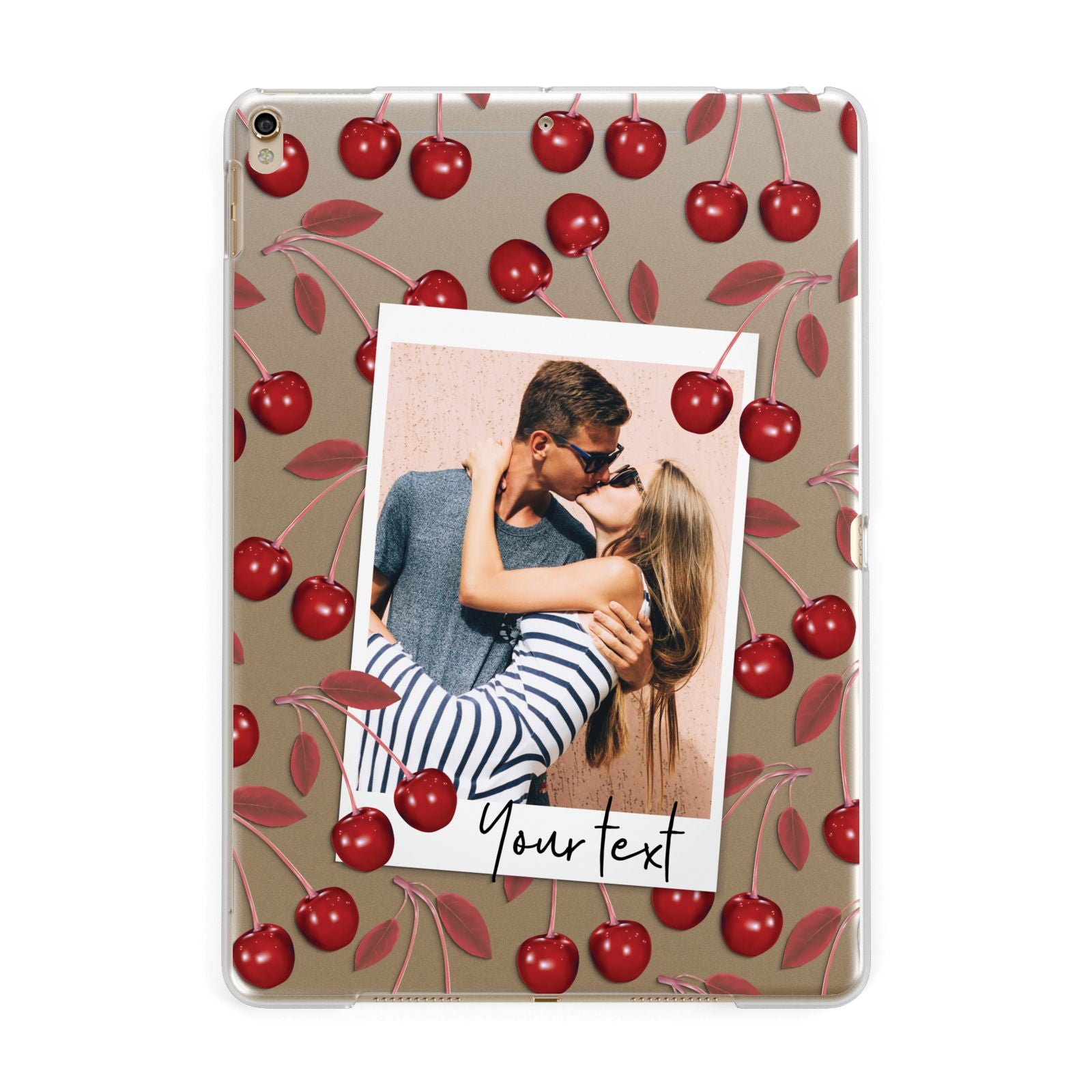 Personalised Photo Cherry Apple iPad Gold Case