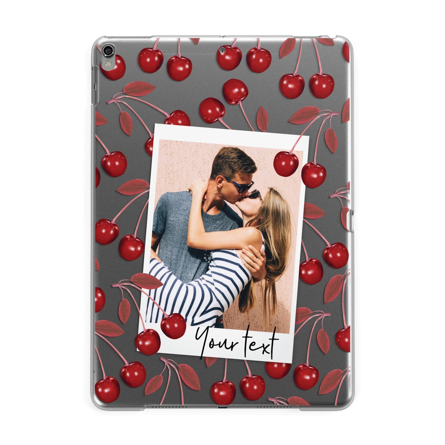 Personalised Photo Cherry Apple iPad Grey Case