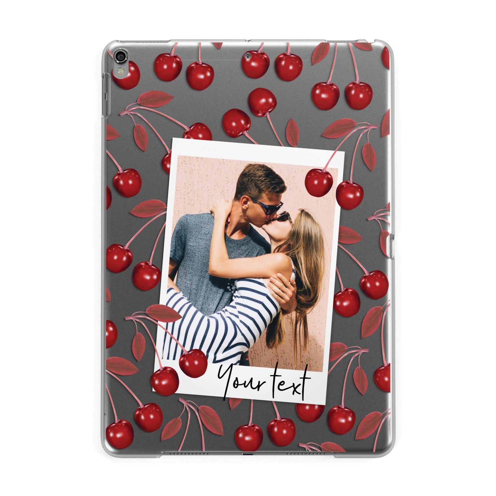 Personalised Photo Cherry Apple iPad Grey Case