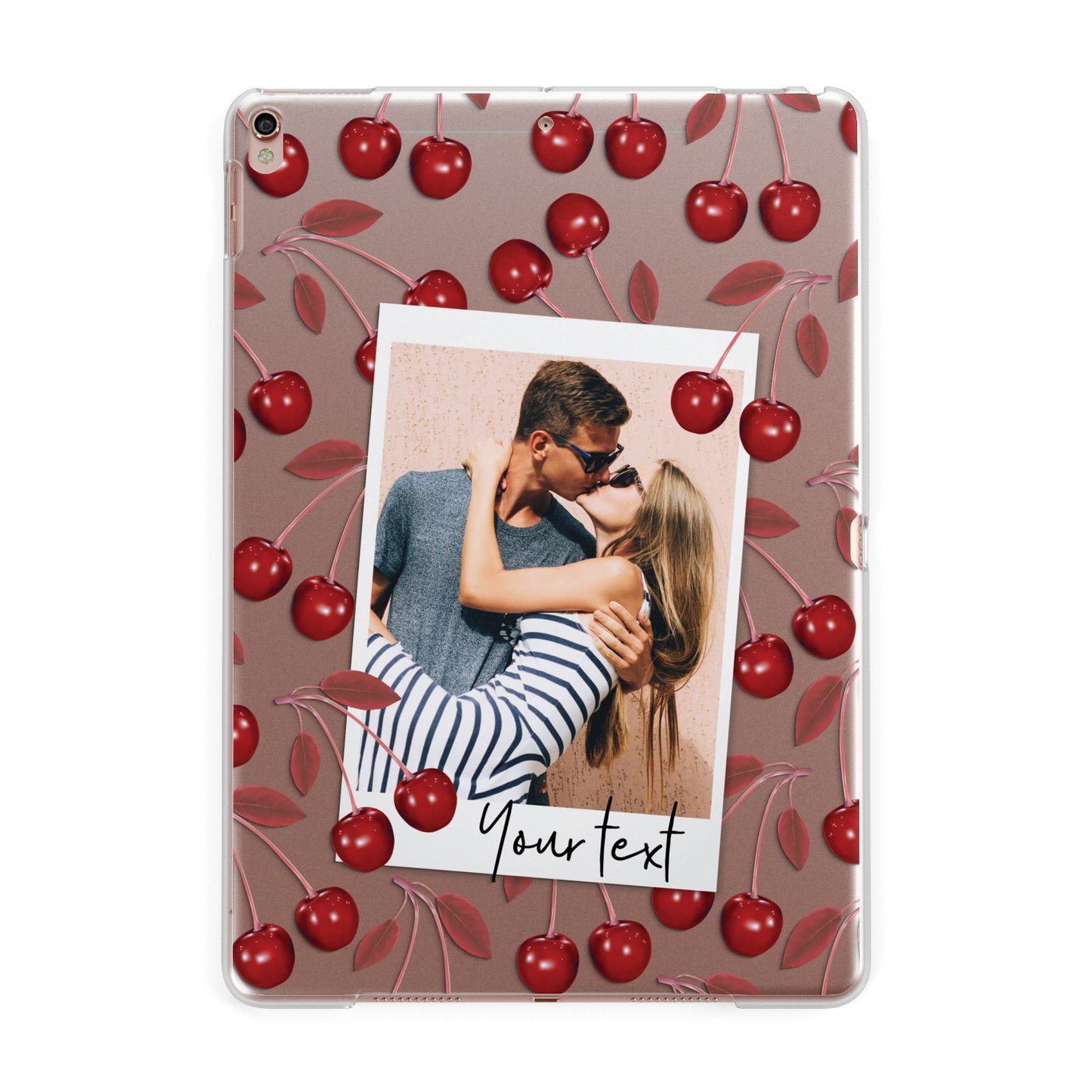 Personalised Photo Cherry Apple iPad Rose Gold Case