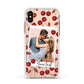 Personalised Photo Cherry Apple iPhone Xs Impact Case White Edge on Gold Phone