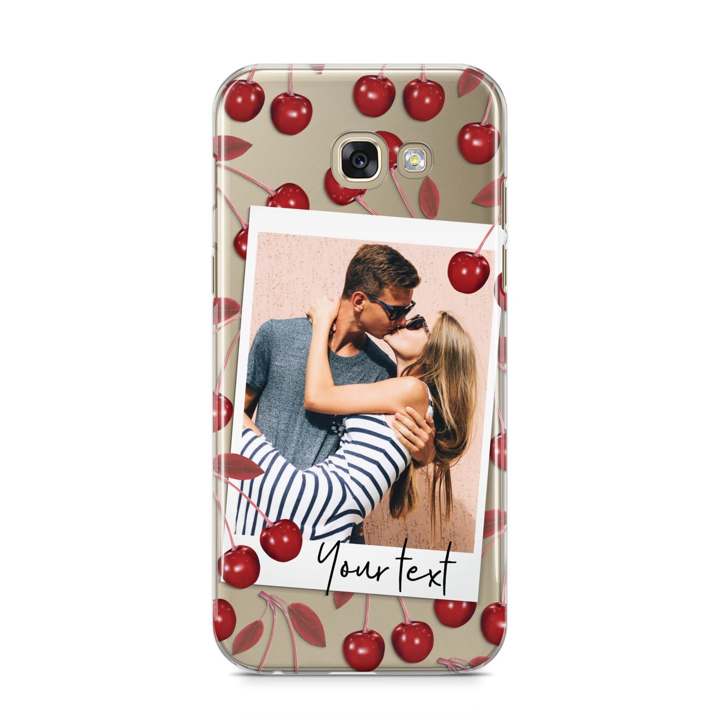 Personalised Photo Cherry Samsung Galaxy A5 2017 Case on gold phone