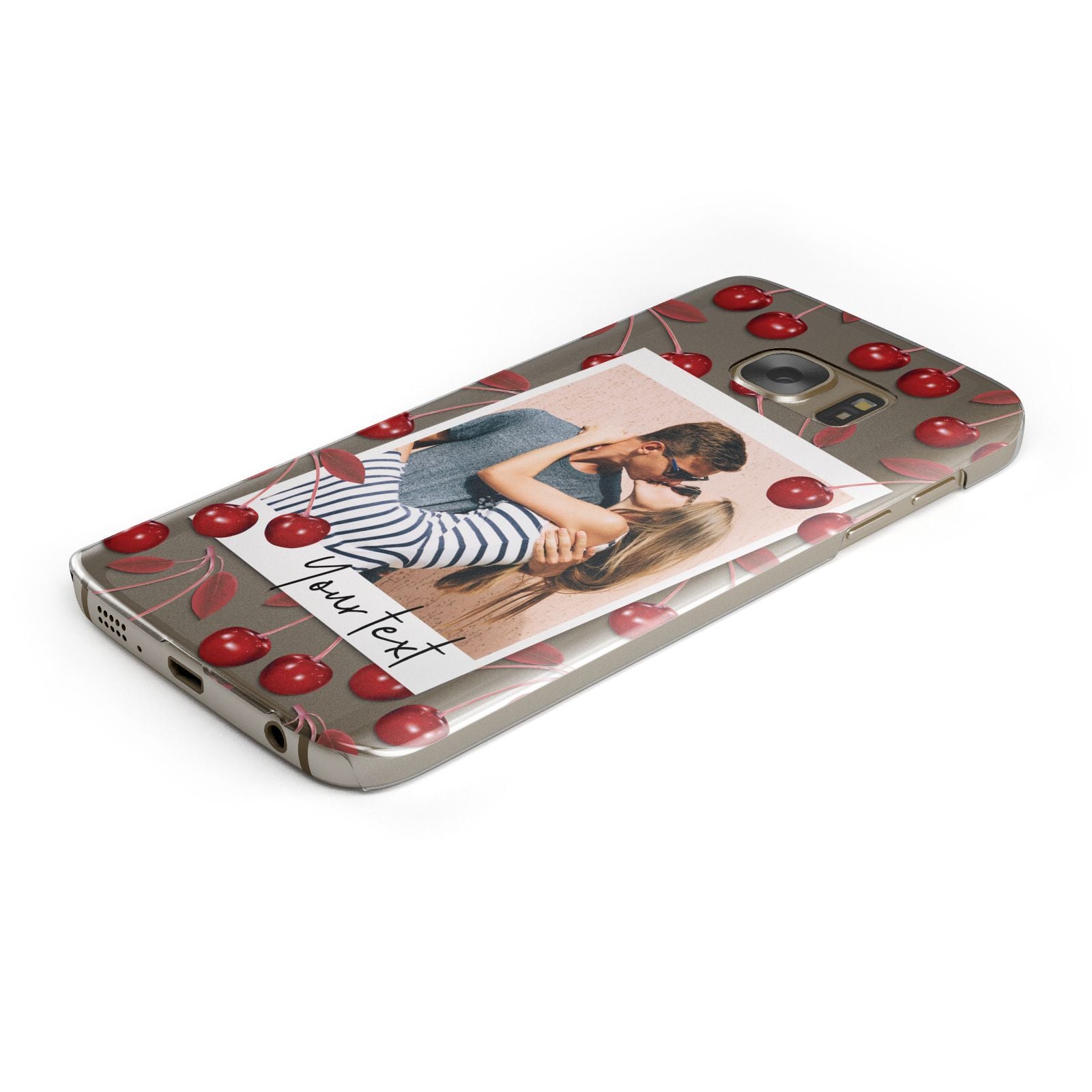 Personalised Photo Cherry Samsung Galaxy Case Bottom Cutout