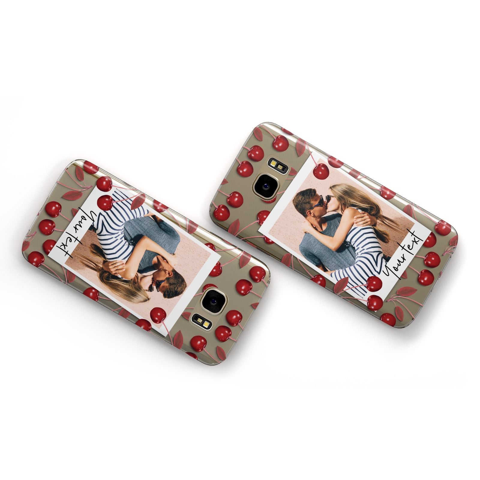 Personalised Photo Cherry Samsung Galaxy Case Flat Overview